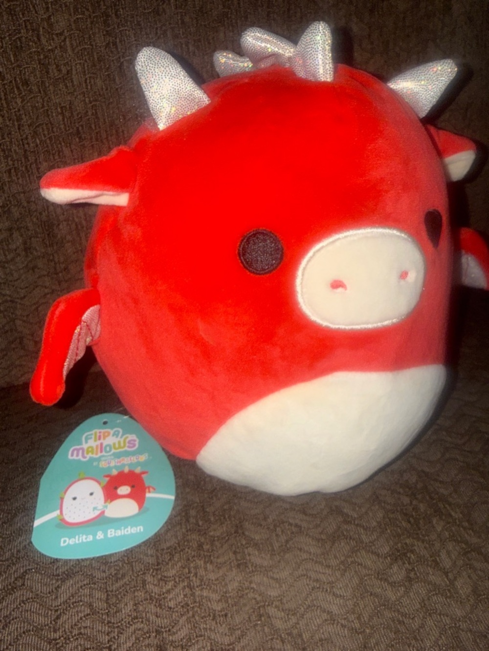 Squishmallows Red & White Dragon Plush